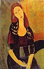 Amedeo Modigliani Famous Paintings - Portrait of Jeanne Hebuterne